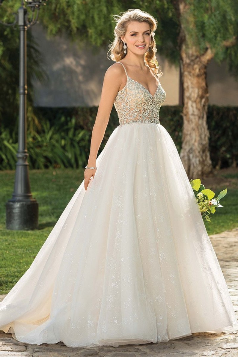 Casablanca Bridal Effie Style 2335 | Floral Lace | Shimmer Tulle
