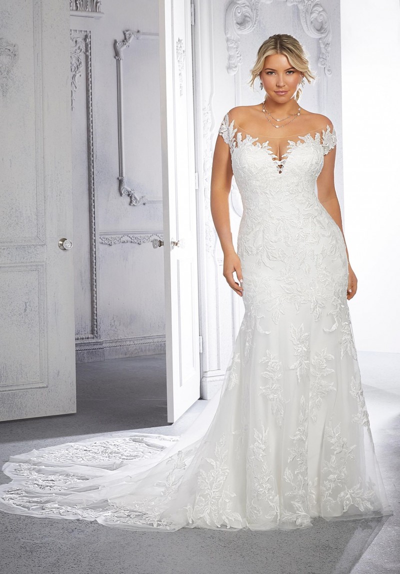 Julietta Plus Size Bridal by Morilee Cathy Style 3325 | Off Shoulder | Sweetheart Neckline | Fit & Flare Wedding Dress
