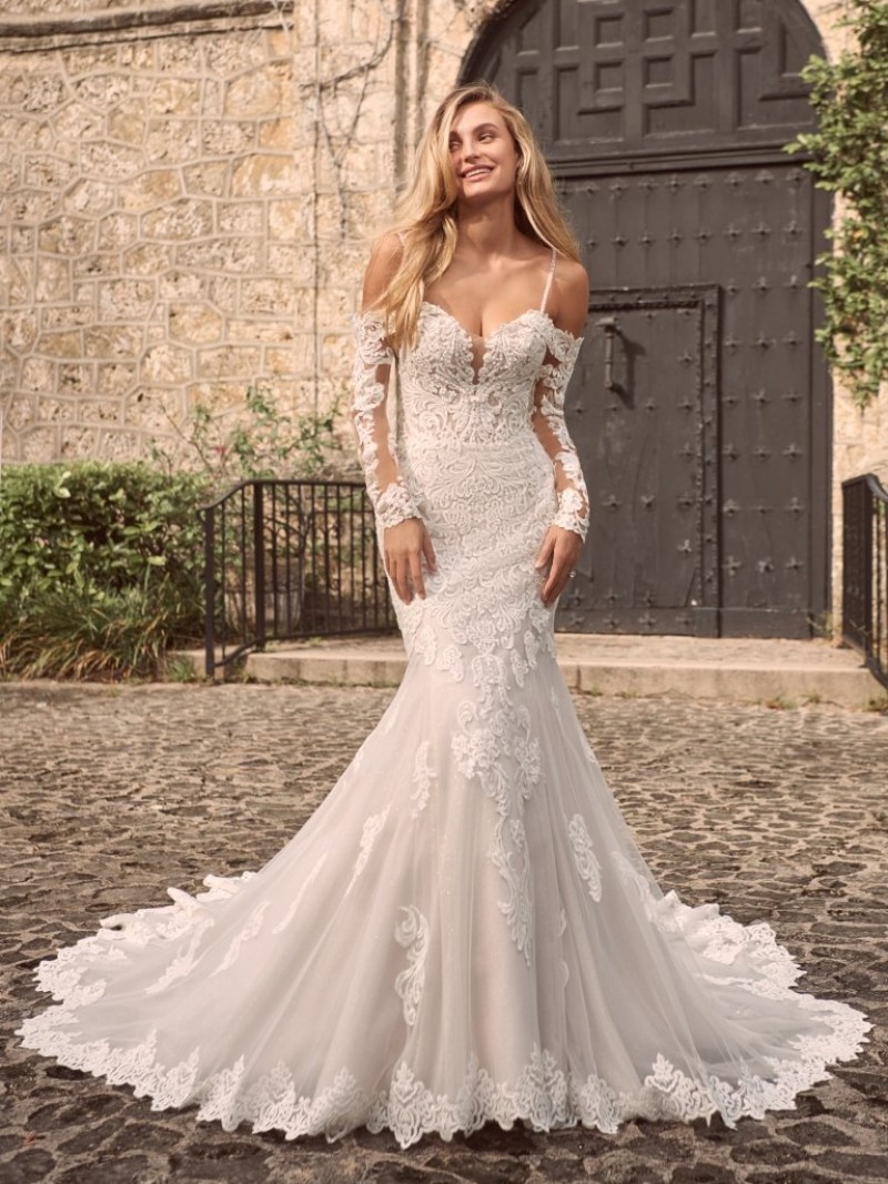 Maggie Sottero | Fiona 21MS366 | Gown Only | Sparkly Lace Fit & Flare