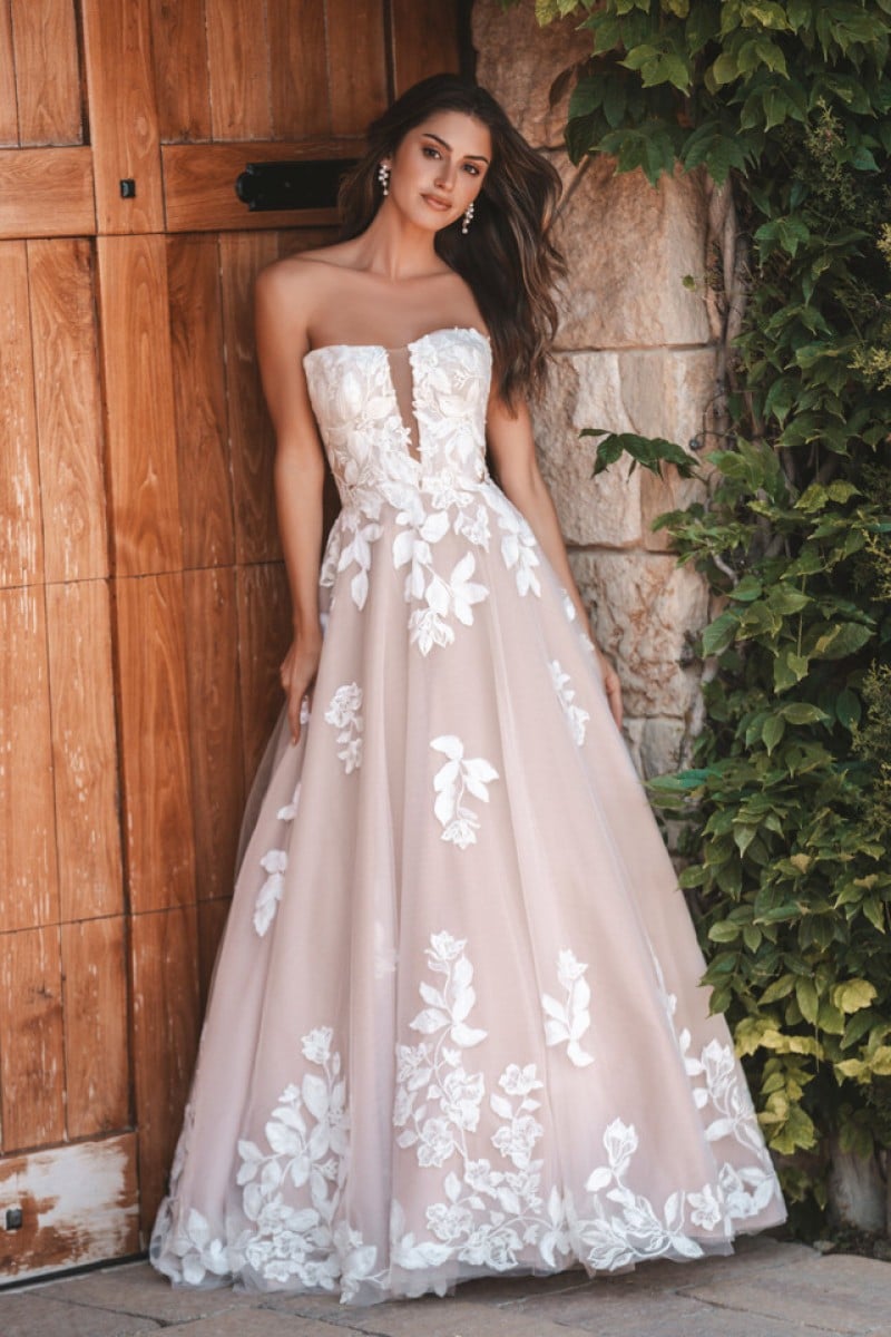 Allure Bridal 1208 | Soft Matte Lace Sheath Wedding Dress