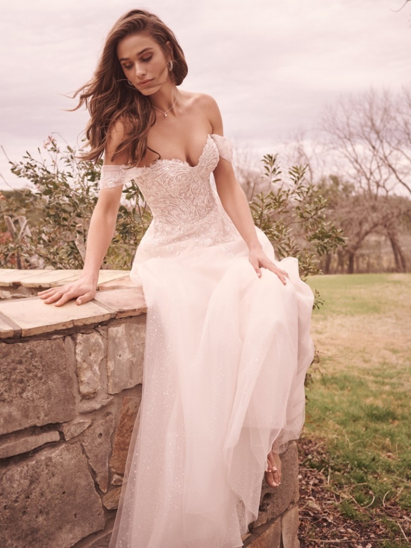 Maggie Sottero | Artemis |  22MS921 | Strapless romantic bridal gown with dreamy neckline