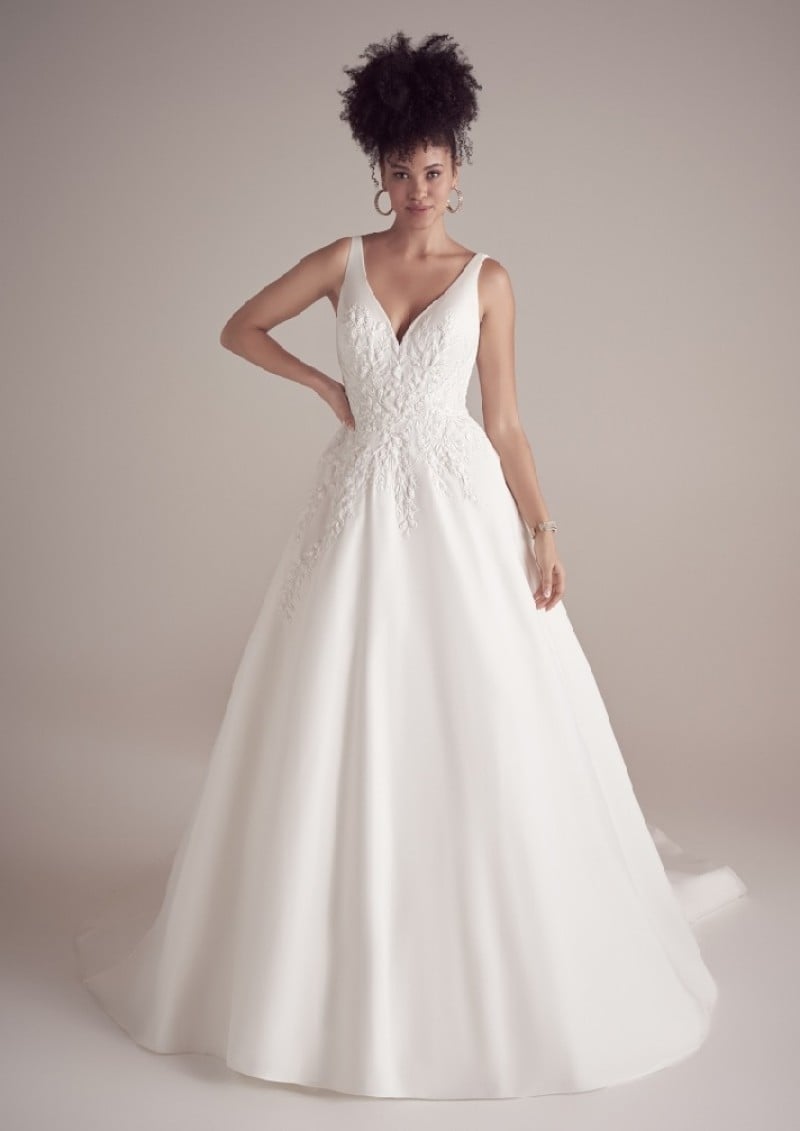Maggie Sottero | Paxton 22MS954B01 | Simple Scoop Back Wedding Gown (No Lace)