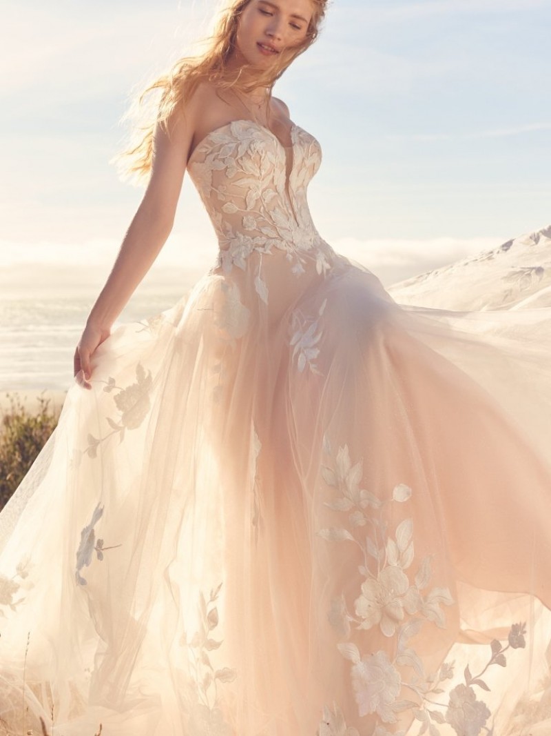 Rebecca Ingram Bridal | Style Hattie Lane 22RT51701 (Gown Only) | Sexy plunging v-neckline bridal dress 