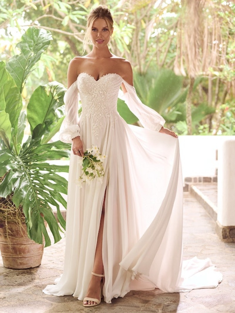 Rebecca Ingram Bridal | Dagney | 24RC180 | Chiffon Wedding Dress