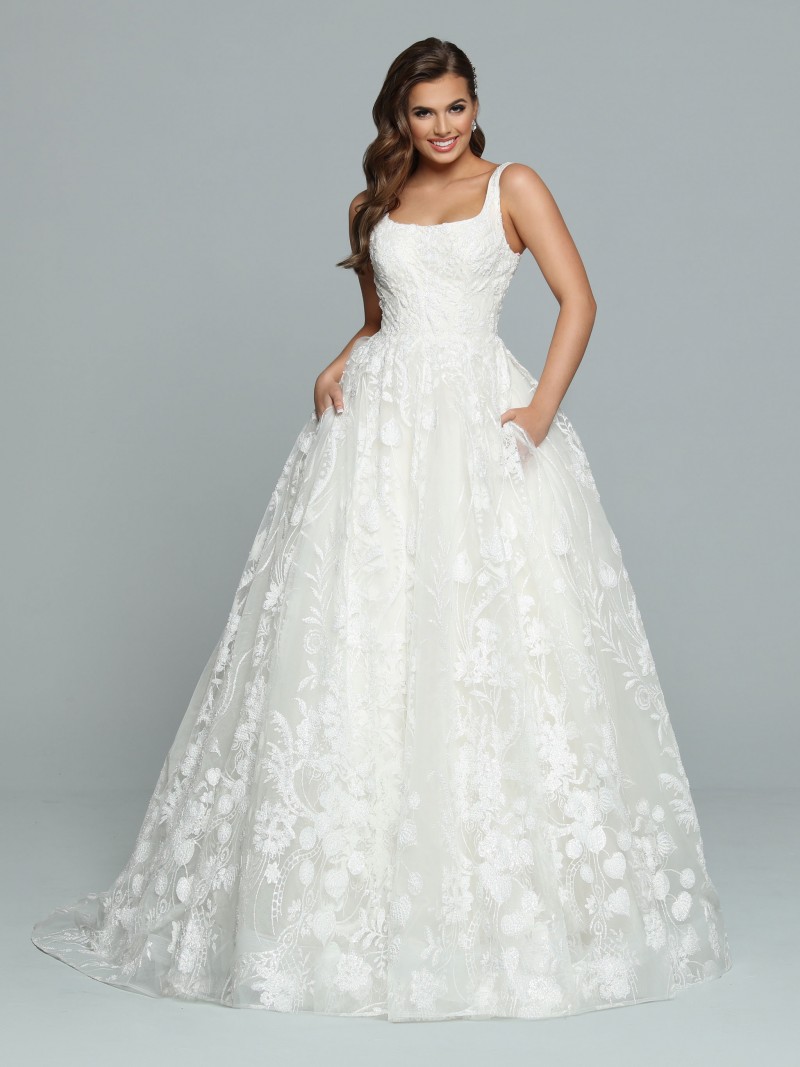Davinci Bridal Style 50669 | Glitter Tulle | Floral Ball Gown