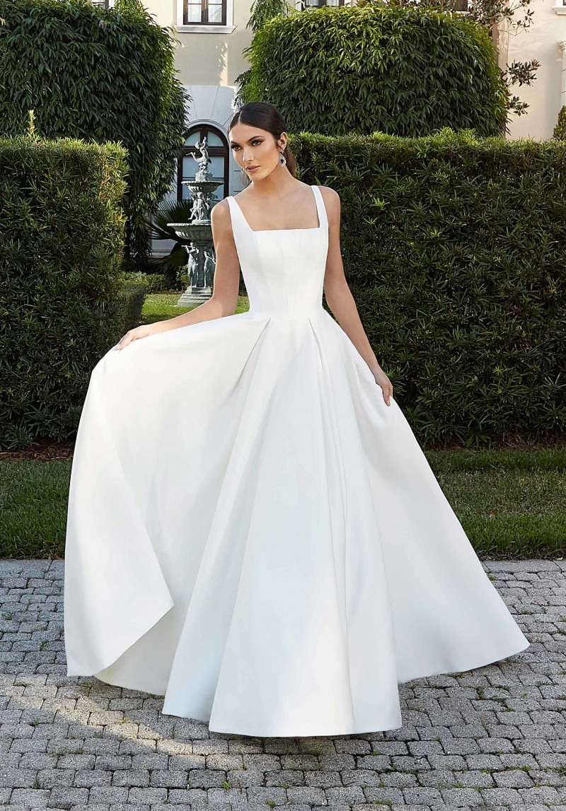 Blu Mori Lee Bridal Flavia Style 5975 | Square Neckline Wedding Dress